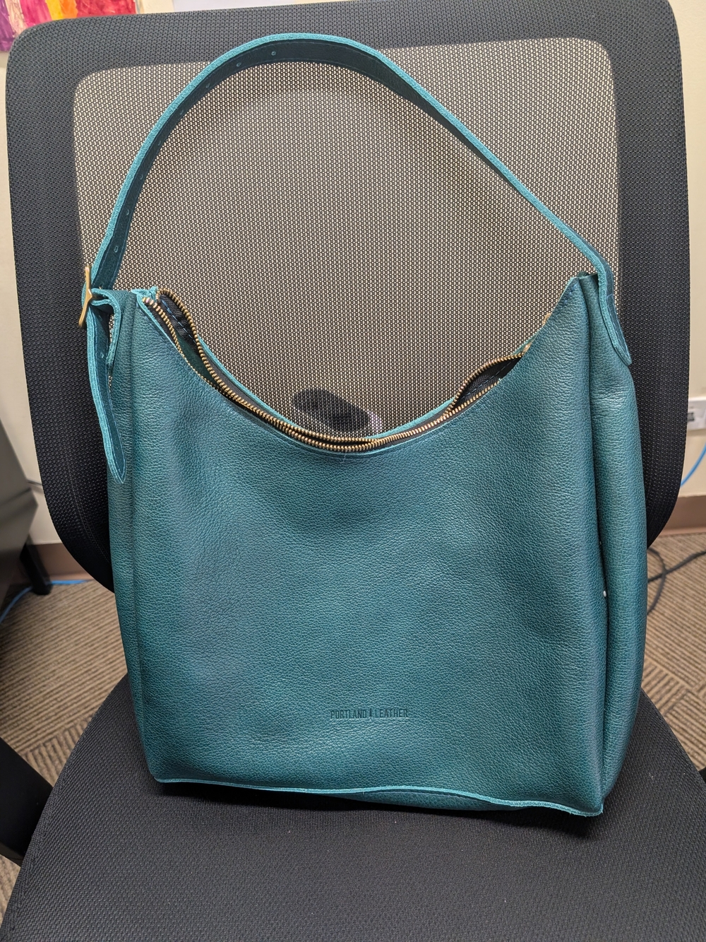 Portland Leather Sea Glass Shoulder Bag